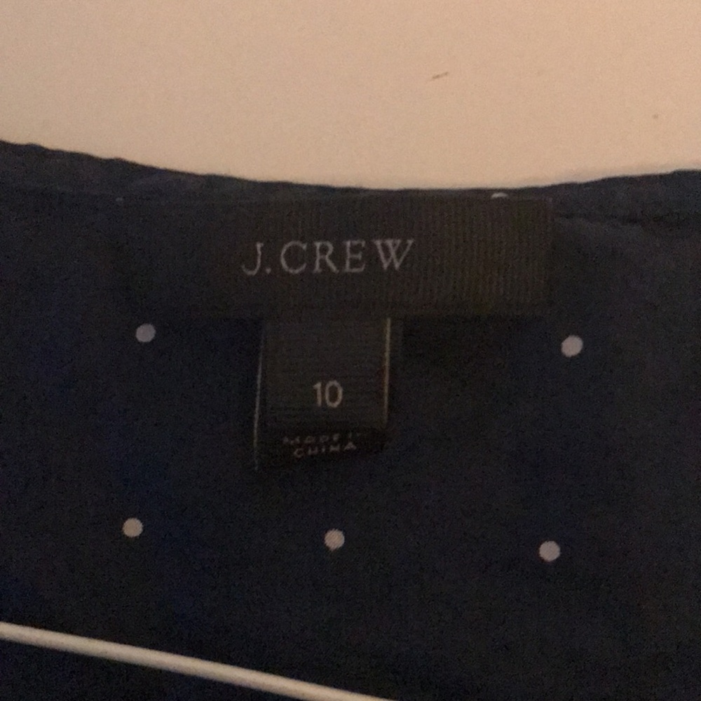 J. Crew silk sleeveless blouse; small polka-dots - Picture 2 of 4